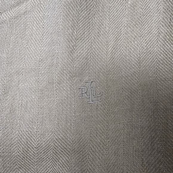 Lauren Ralph Lauren 100% Linen Brown Long Sleeve Button Down, Large - Picture 8 of 10